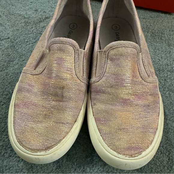 Cat & Jack Sariah Slip On Sneakers Color Multi(Pink,Purple,Peach)/Gold Size 3 - Picture 7 of 12